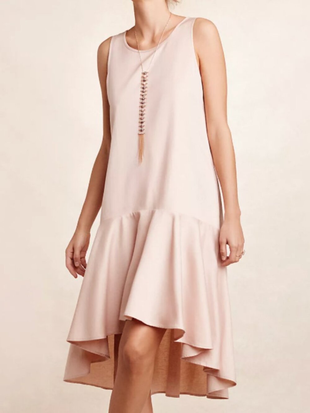 Anthropologie Maeve Camellia Dropwaist Midi Dress Womens S Blush
